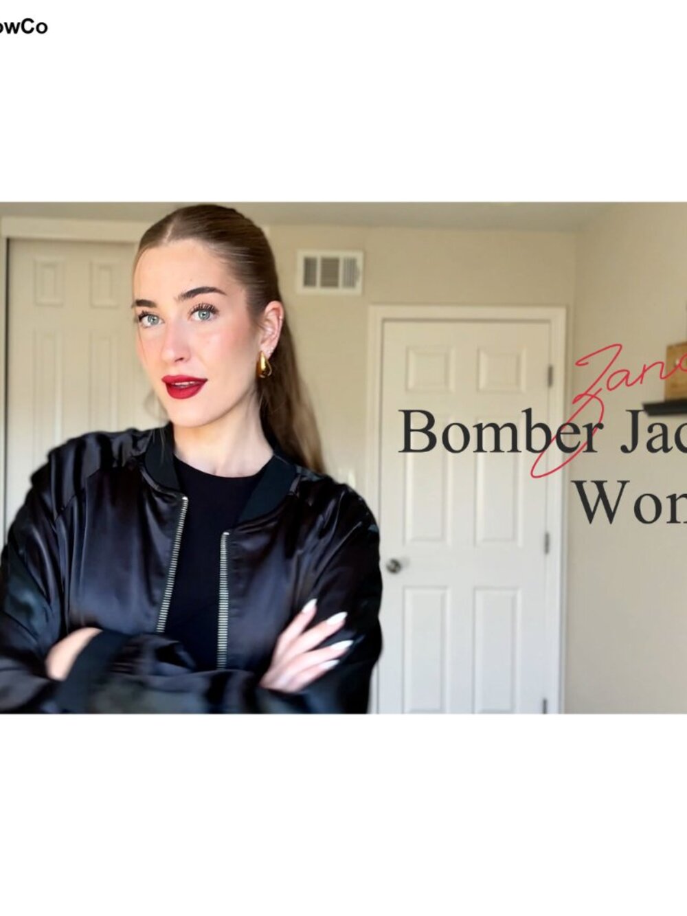 Cropped Bomber Jacket for Women Zip Up Lightweight Casual Striped Cuffs with - Picture 4 of 4
